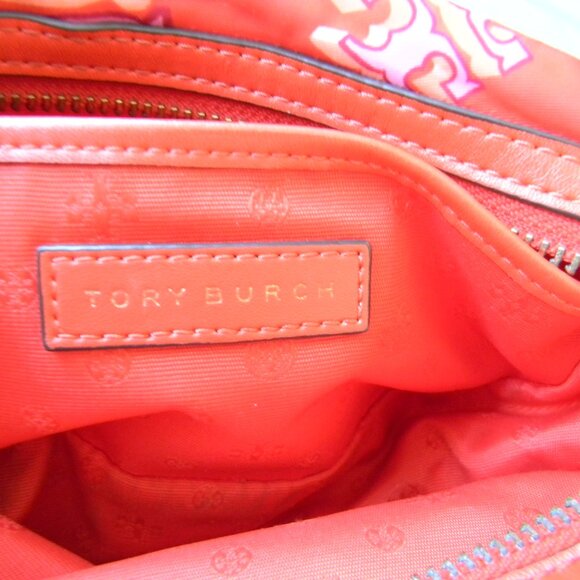 TORY BURCH NYLON SMALL LOGO CROSSBODY CAMERA BAG ORANGE/PINK - Picture 10 of 10